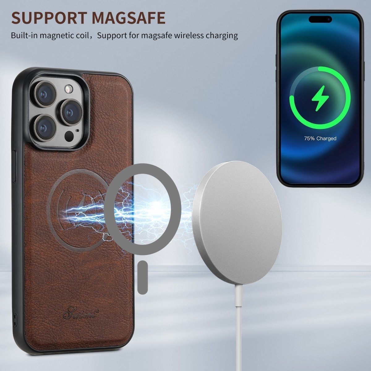 Magvibe Lederhülle – Premium-Smartphone-Schutz mit Kartenhalter und MagSafe