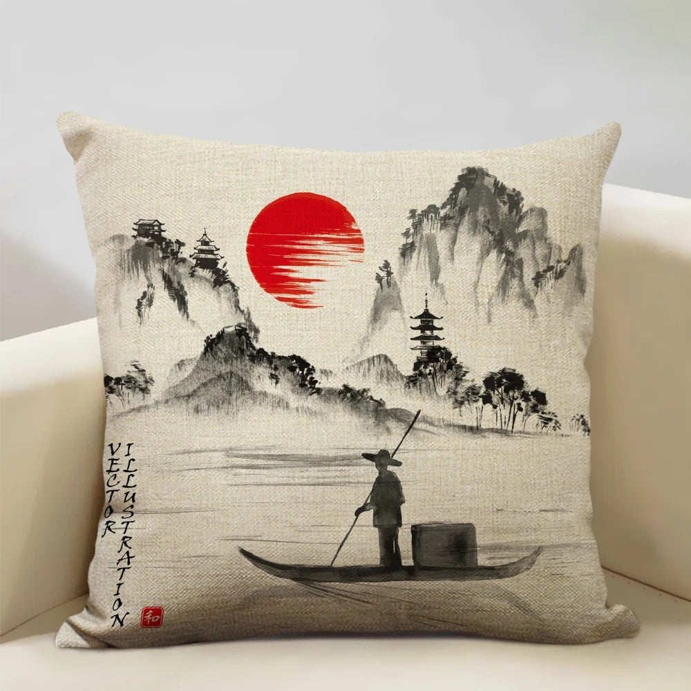 Brehn | BeauRêve Kissenbezug mit dem Mount Fuji - Japanischer Stil für jeden Raum