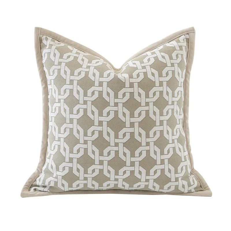 Brehn | VelvetGlow Kissenbezug - Beidseitiger geometrischer Kissenbezug aus luxuriösem Jacquard