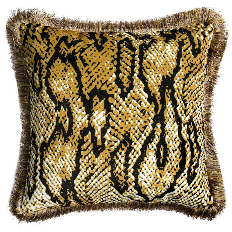 Brehn | Luxuriöse goldene Kissenhülle mit Bienenmotiv für elegante Innenräume