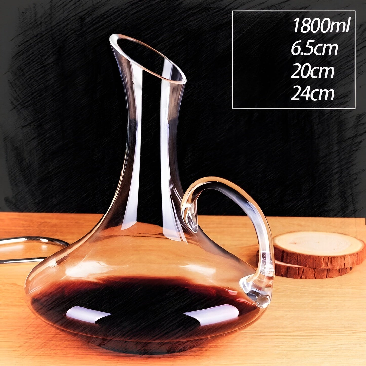 Weinkaraffe aus Kristall in Schneckenform – bleifrei für Wein oder Cognac | Dekorativ für Zuhause und Bar