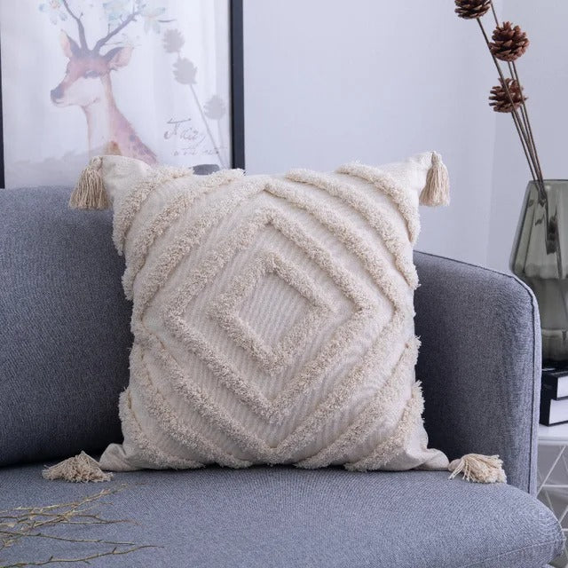 Brehn | Boho Getufteter Kissenbezug - Marokkanisches Flair für Ihr Interieur