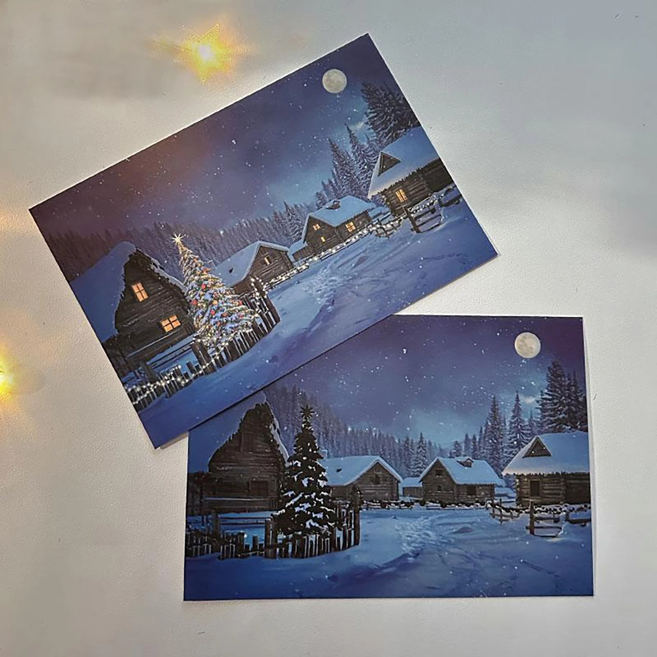 Brehn | Fröhliches Weihnachtsdorf Leuchtende LED-Postkarte