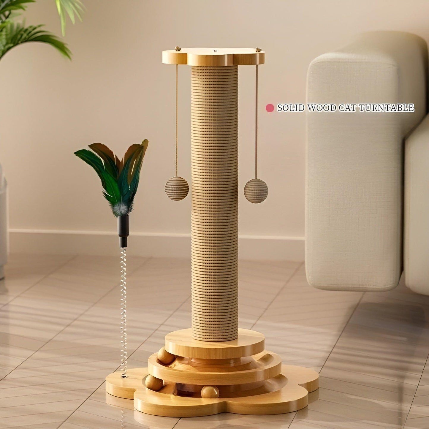 WhiskerWood Spielzeug - Langlebiges Holzspielzeug mit Bällen für Katzen | Brehn