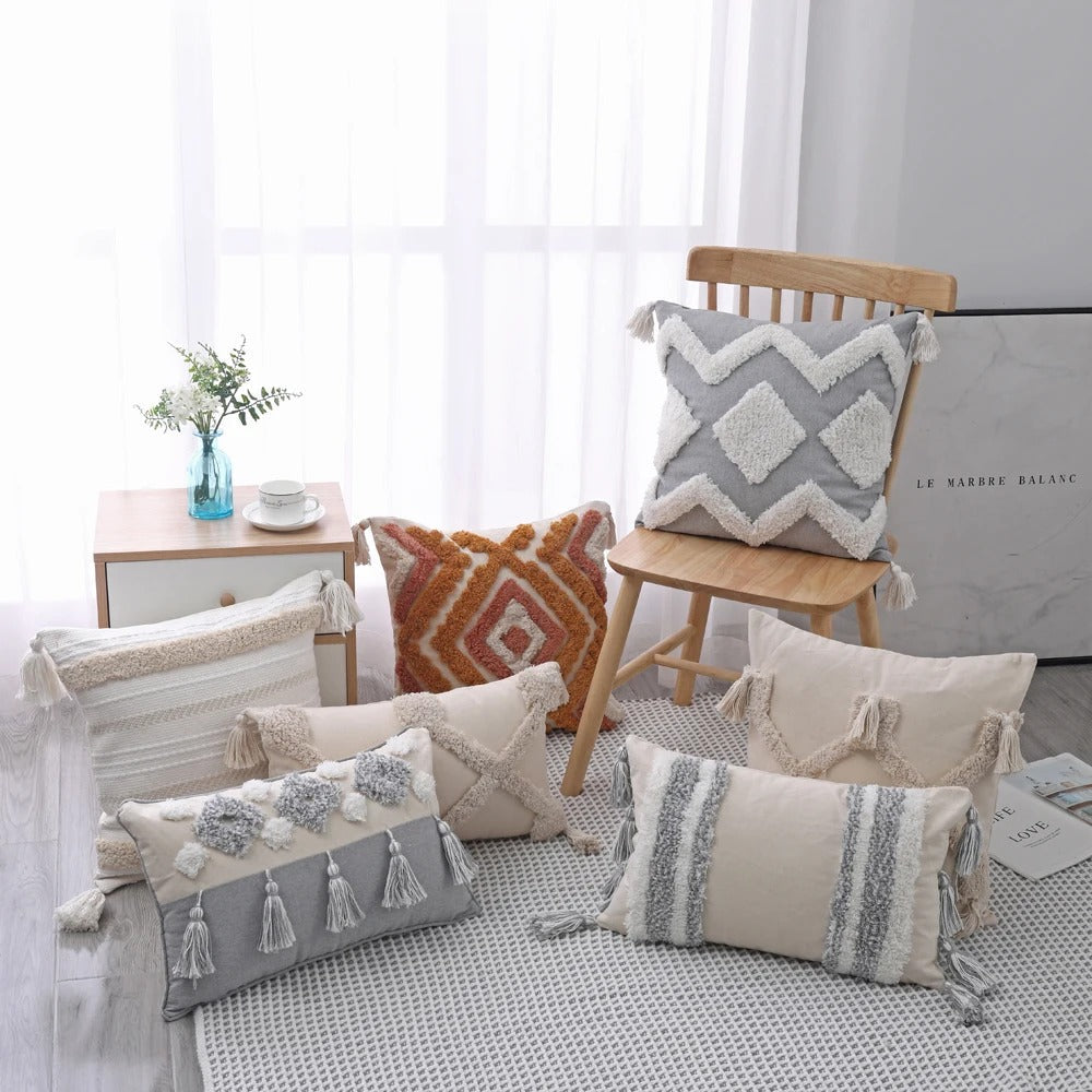 Brehn | Boho Getufteter Kissenbezug - Marokkanisches Flair für Ihr Interieur