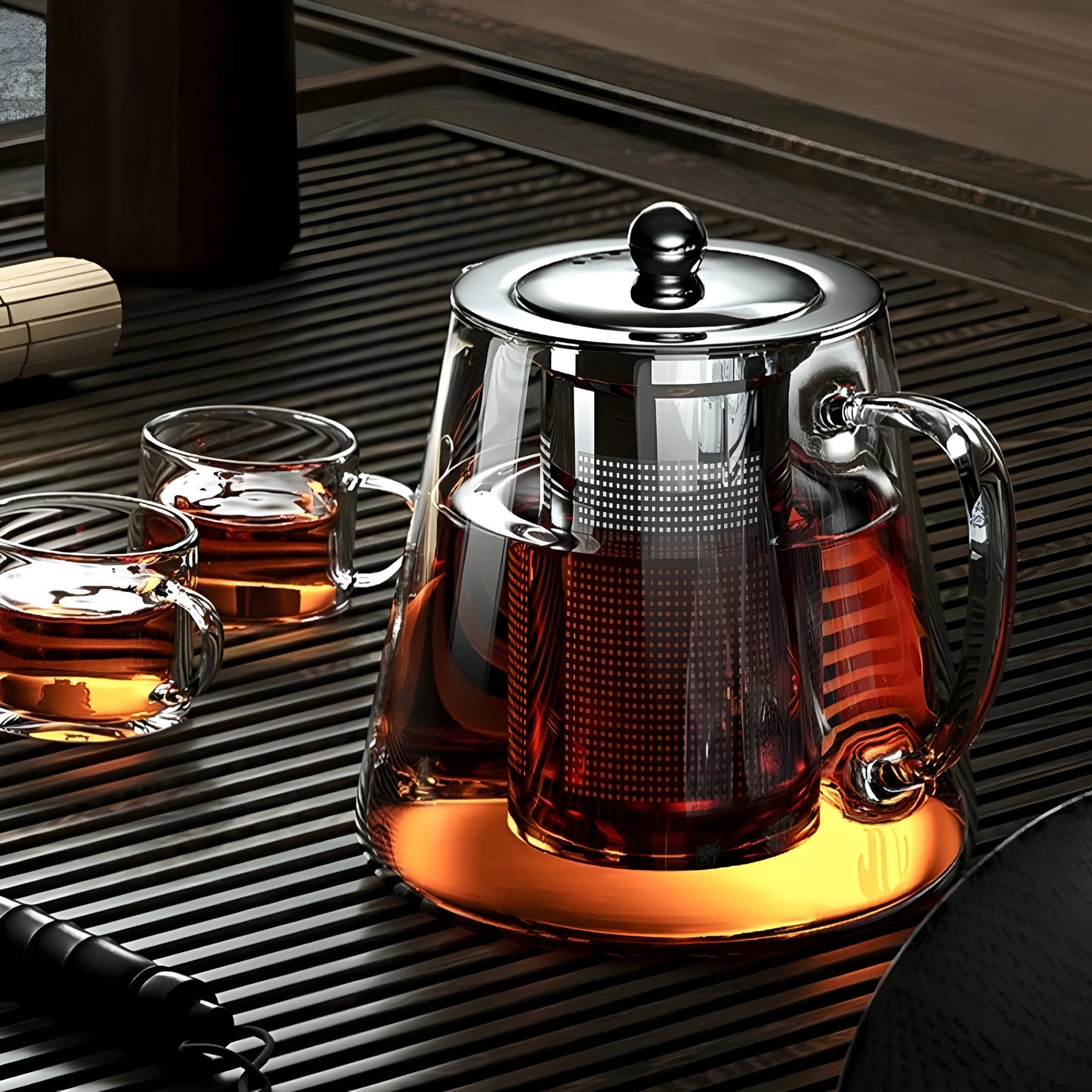 CrystalBrew Becher - Hitzebeständiges Glas mit Edelstahlfilter | Brehn