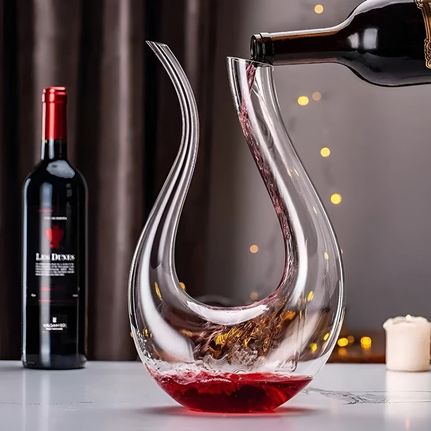Weindekanter mit Belüfter – Hand Brehnown & Stylish – 1500 ml für Bar & Zuhause – Bleifreies Glas