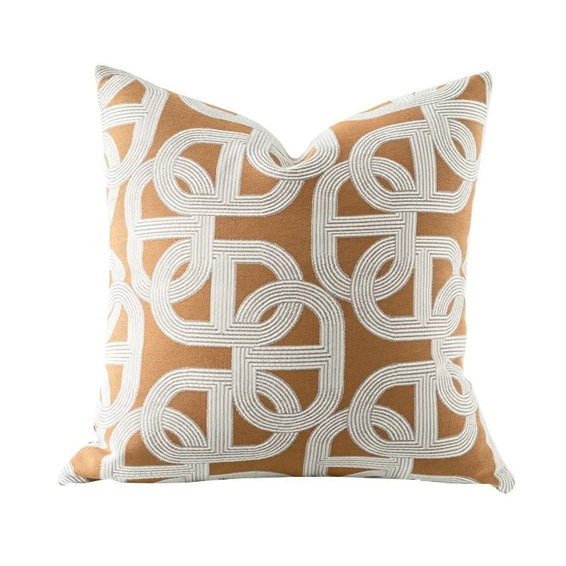 Brehn | VelvetGlow Kissenbezug - Beidseitiger geometrischer Kissenbezug aus luxuriösem Jacquard