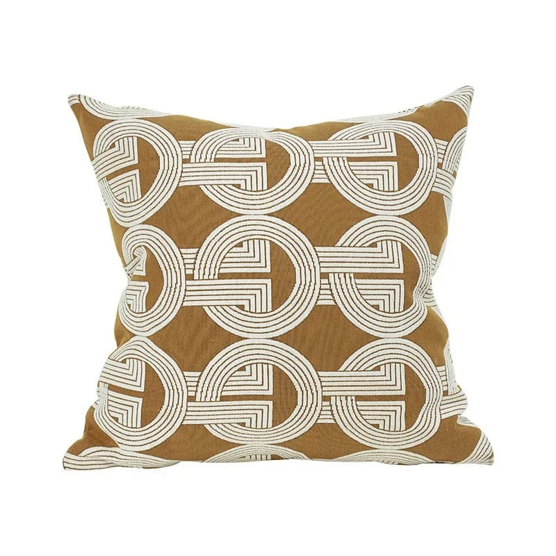 Brehn | VelvetGlow Kissenbezug - Beidseitiger geometrischer Kissenbezug aus luxuriösem Jacquard