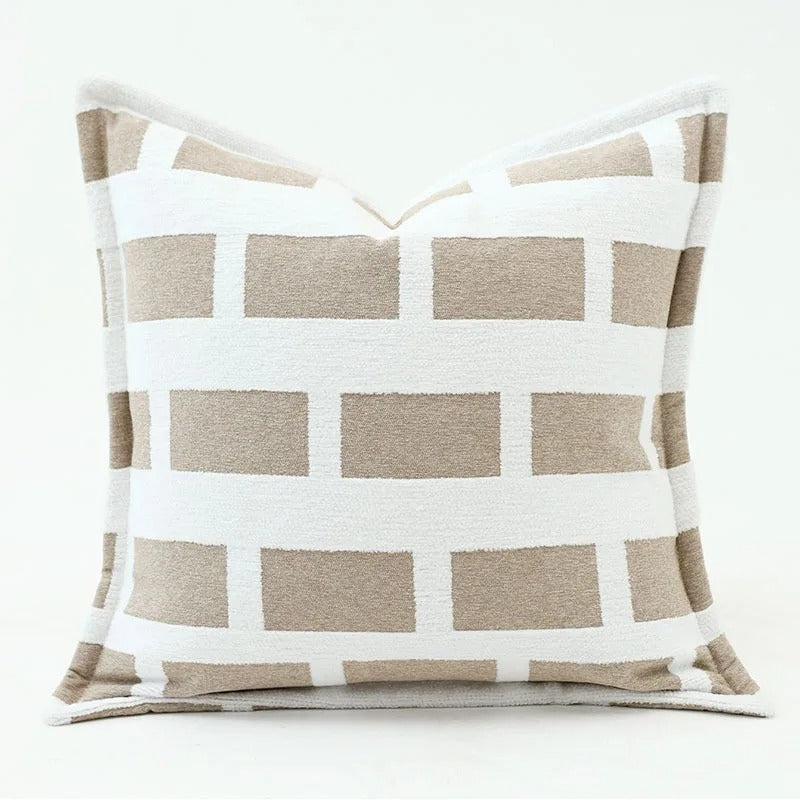Brehn | VelvetGlow Kissenbezug - Beidseitiger geometrischer Kissenbezug aus luxuriösem Jacquard