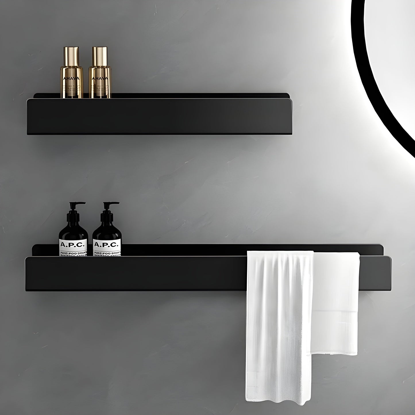 Brehnack Badezimmerregal – Modernes Design mit Handtuchhalter | Praktische Aufbewahrung fürs Badezimmer