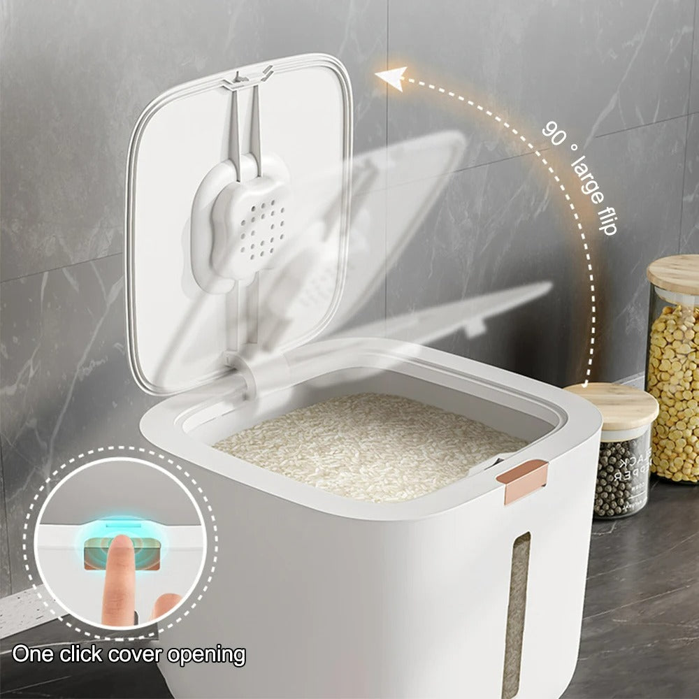 StockClick – Luftdichte Spenderbox mit Messbecher für Reis und Körner (5 oder 10 kg) | Brehn