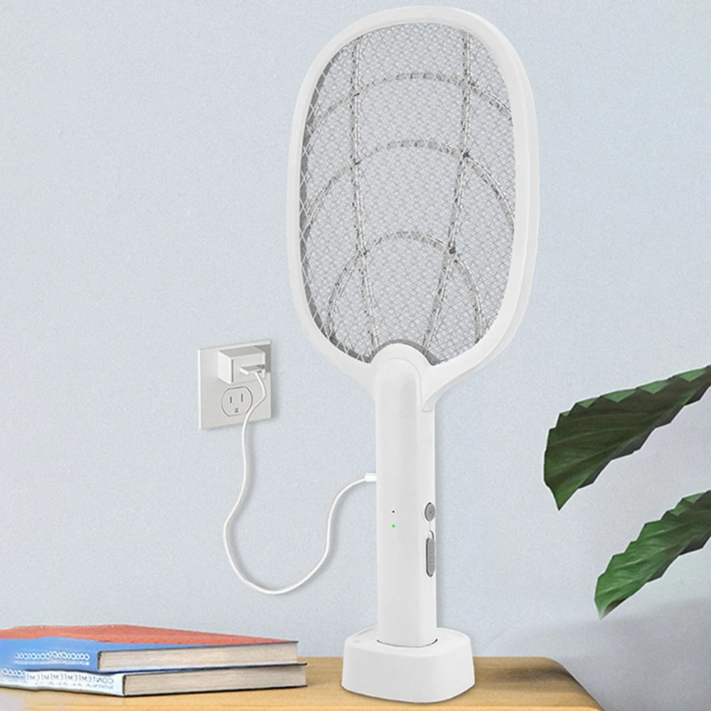 Wiederaufladbarer 2-in-1 Elektrischer Fliegenklatsche und Insektenvernichter – 2500V ohne Chemikalien | Brehn