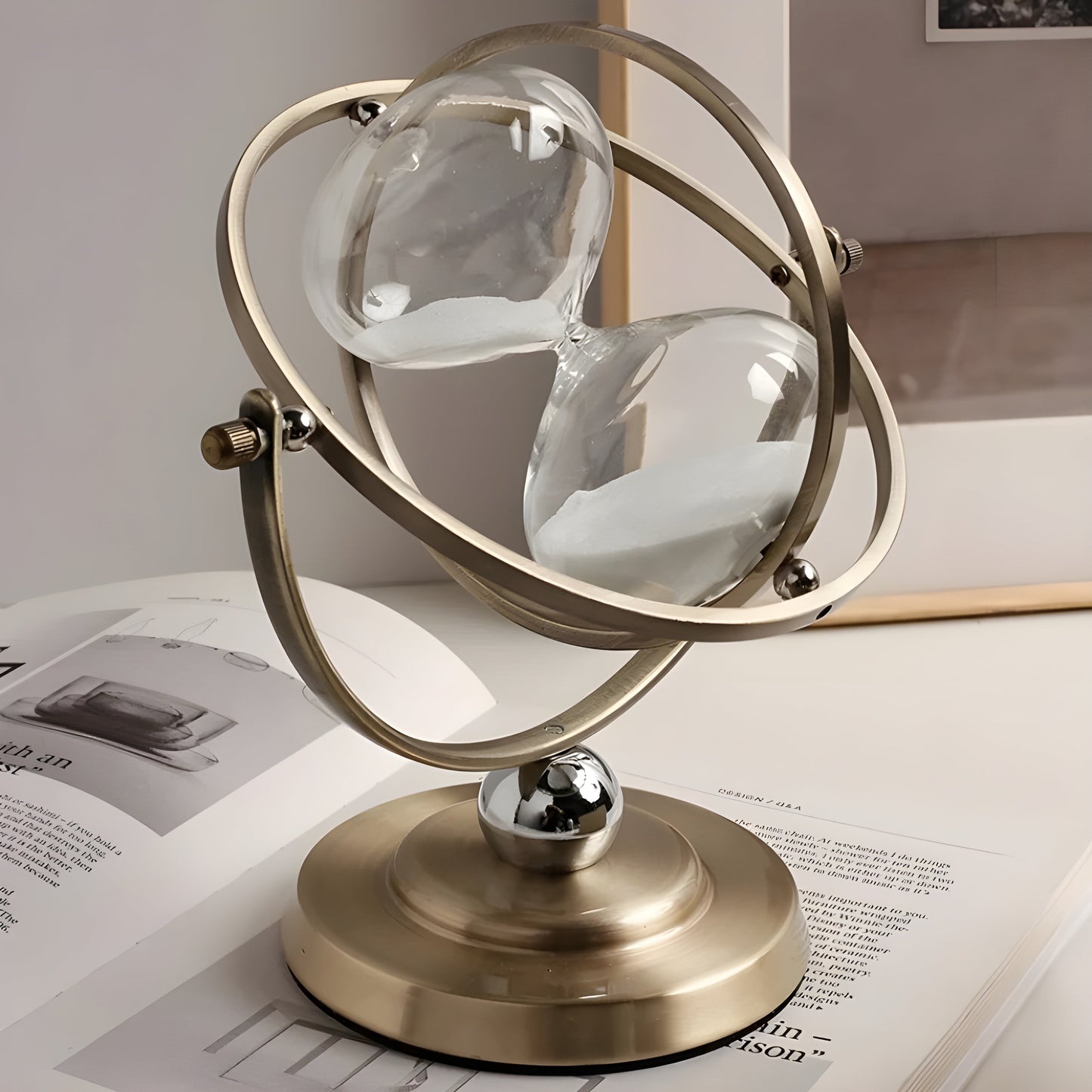 Sanduhr im Globusdesign – Vintage-Look, Antikstil für Wohnzimmer oder Büro | Brehn