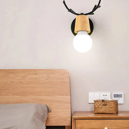 Deer Antler Wand Nachttischlampe Wandleuchte im nordischen Stil Design | Brehn