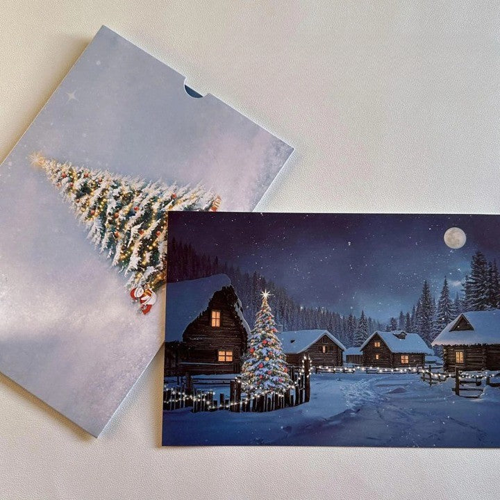 Brehn | Fröhliches Weihnachtsdorf Leuchtende LED-Postkarte