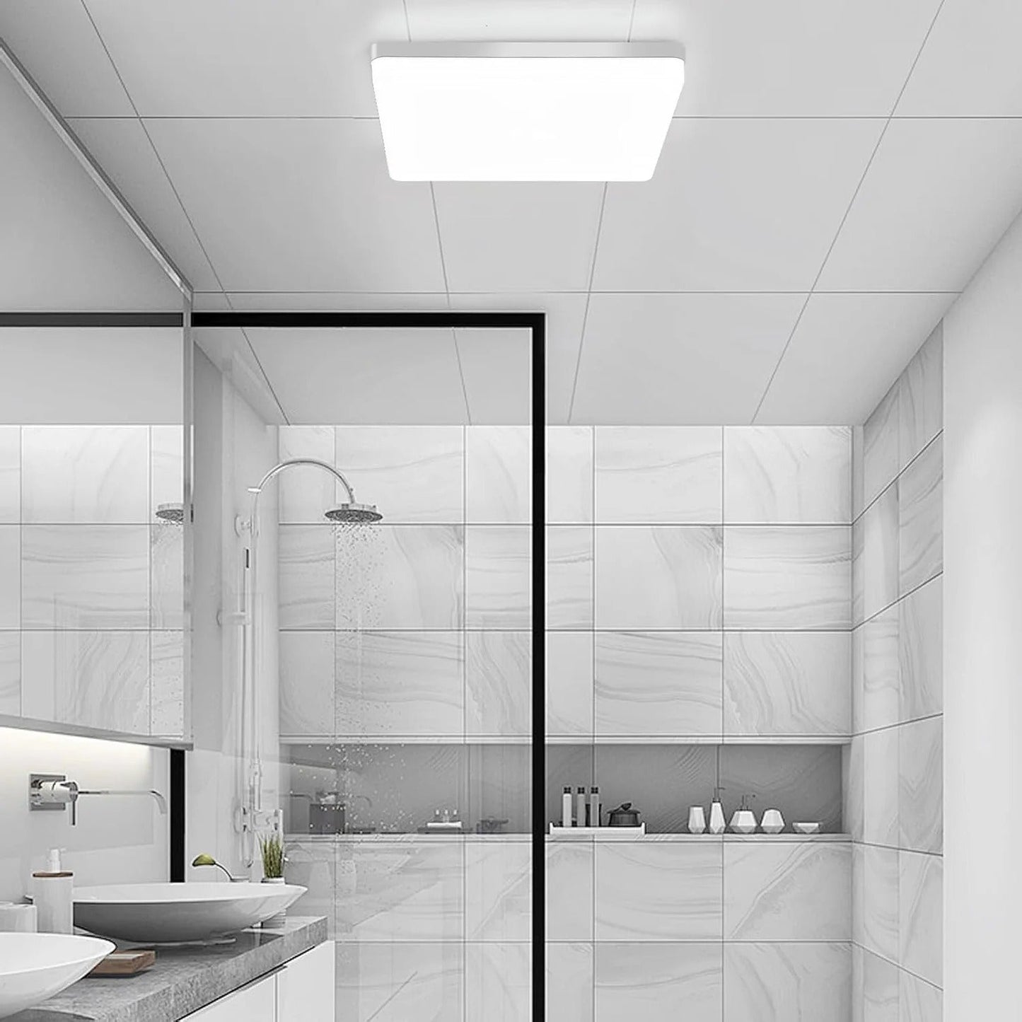 Quadratische LED-Deckenleuchte – Gleichmäßiges, angenehmes Licht | SuitaBrehne für Wohnzimmer & Badezimmer