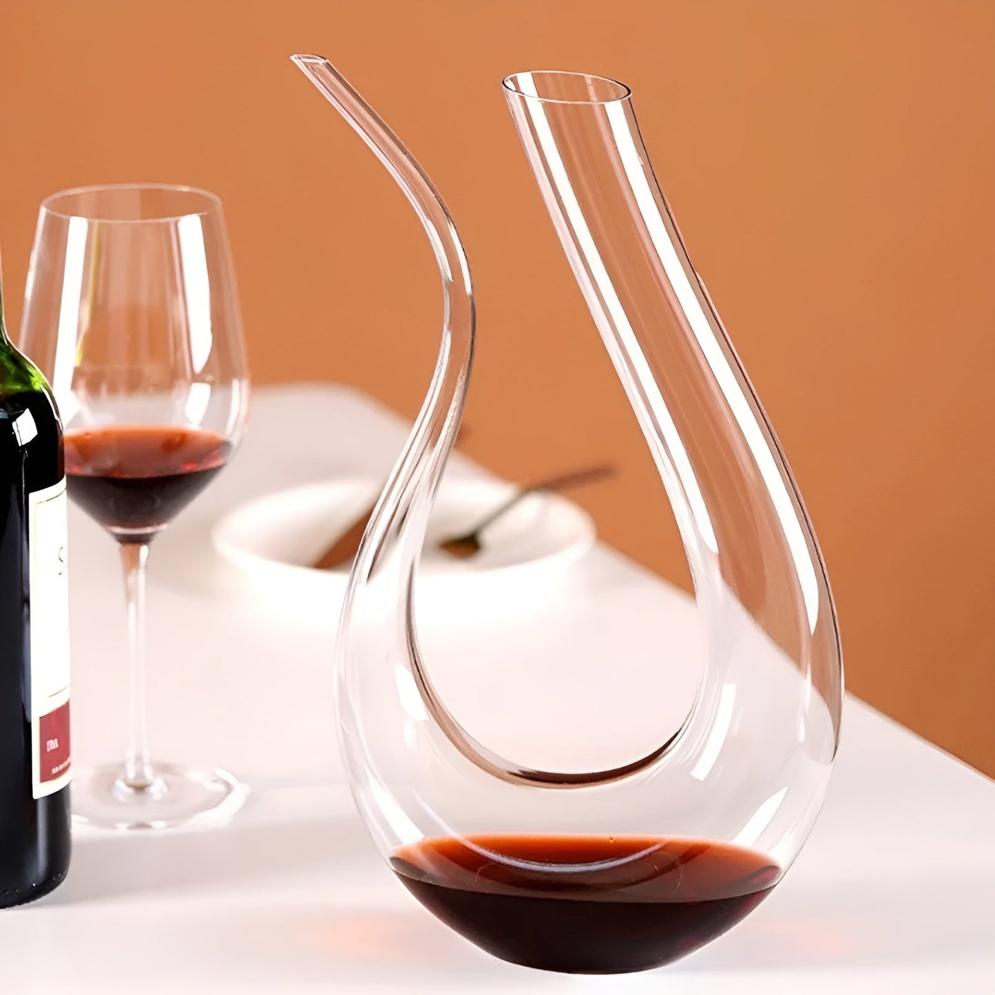 Weindekanter mit Belüfter – Hand Brehnown & Stylish – 1500 ml für Bar & Zuhause – Bleifreies Glas