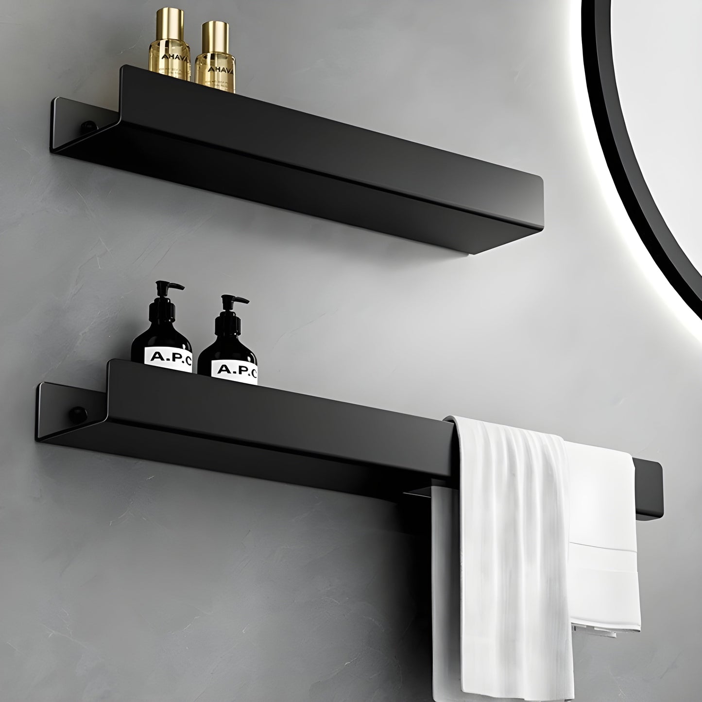Brehnack Badezimmerregal – Modernes Design mit Handtuchhalter | Praktische Aufbewahrung fürs Badezimmer