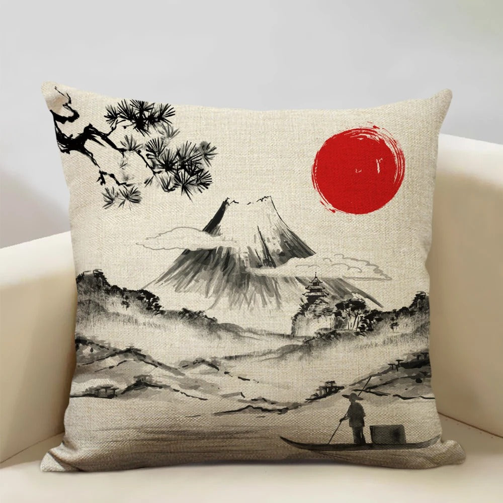 Brehn | BeauRêve Kissenbezug mit dem Mount Fuji - Japanischer Stil für jeden Raum