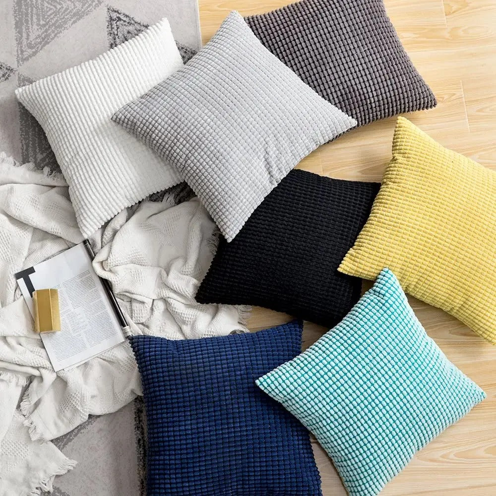 Brehn | Luxus Plüschheim Kissenbezug - mit verspieltem Maiskorn-Design