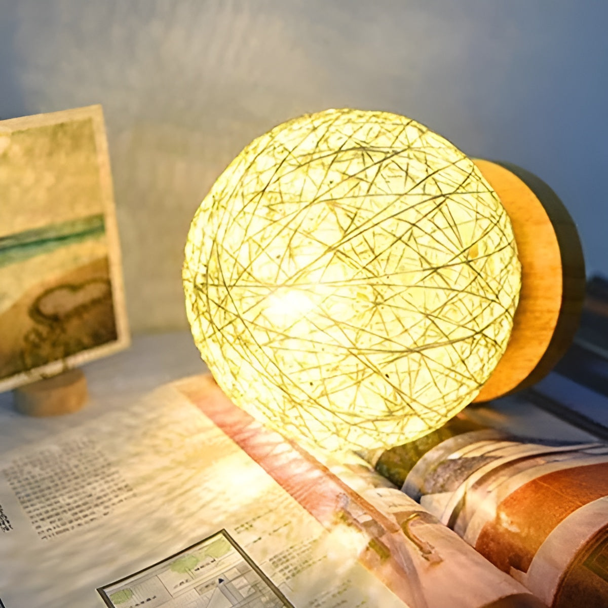 TwineGlow Light – Moderne USB-aufladbare Brehne Rattan-Lampe