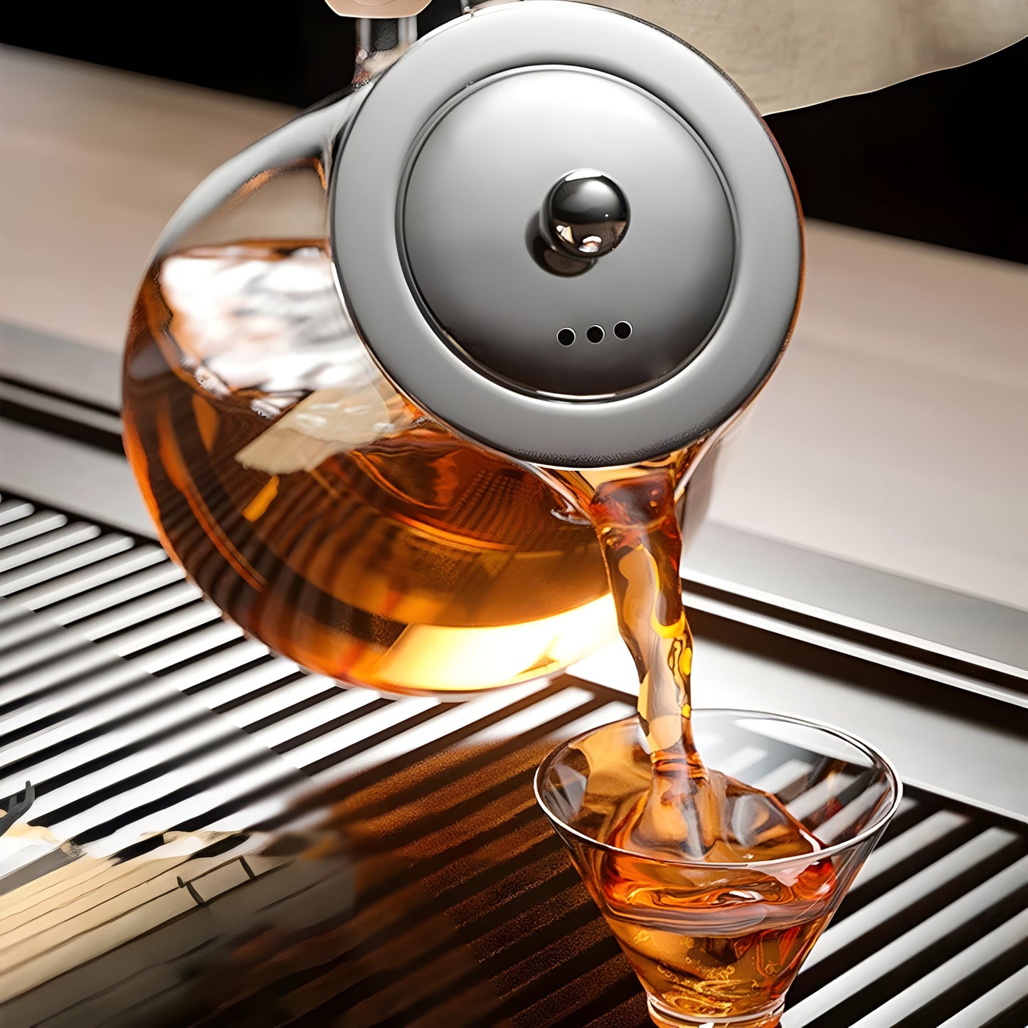 CrystalBrew Becher - Hitzebeständiges Glas mit Edelstahlfilter | Brehn