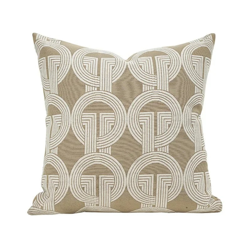 Brehn | VelvetGlow Kissenbezug - Beidseitiger geometrischer Kissenbezug aus luxuriösem Jacquard