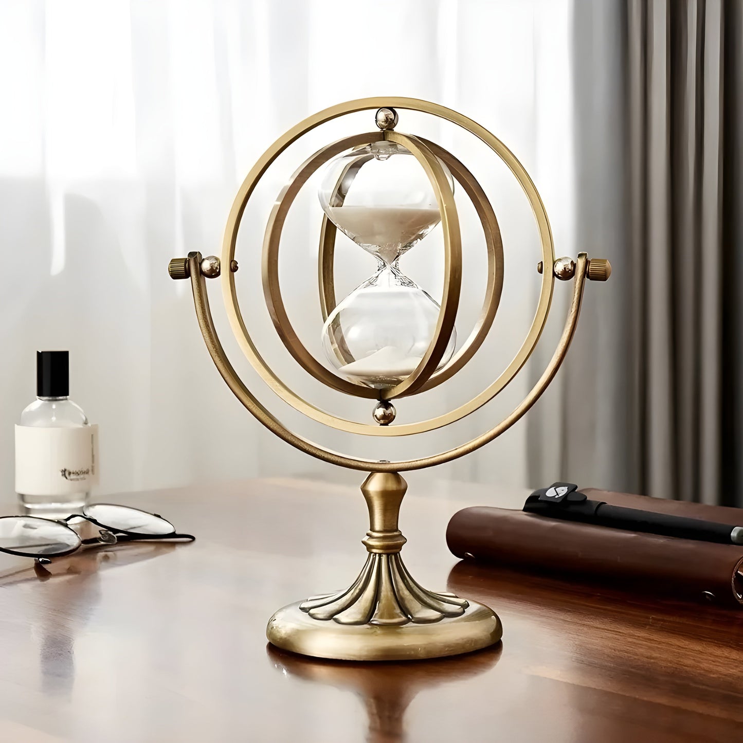 Sanduhr im Globusdesign – Vintage-Look, Antikstil für Wohnzimmer oder Büro | Brehn