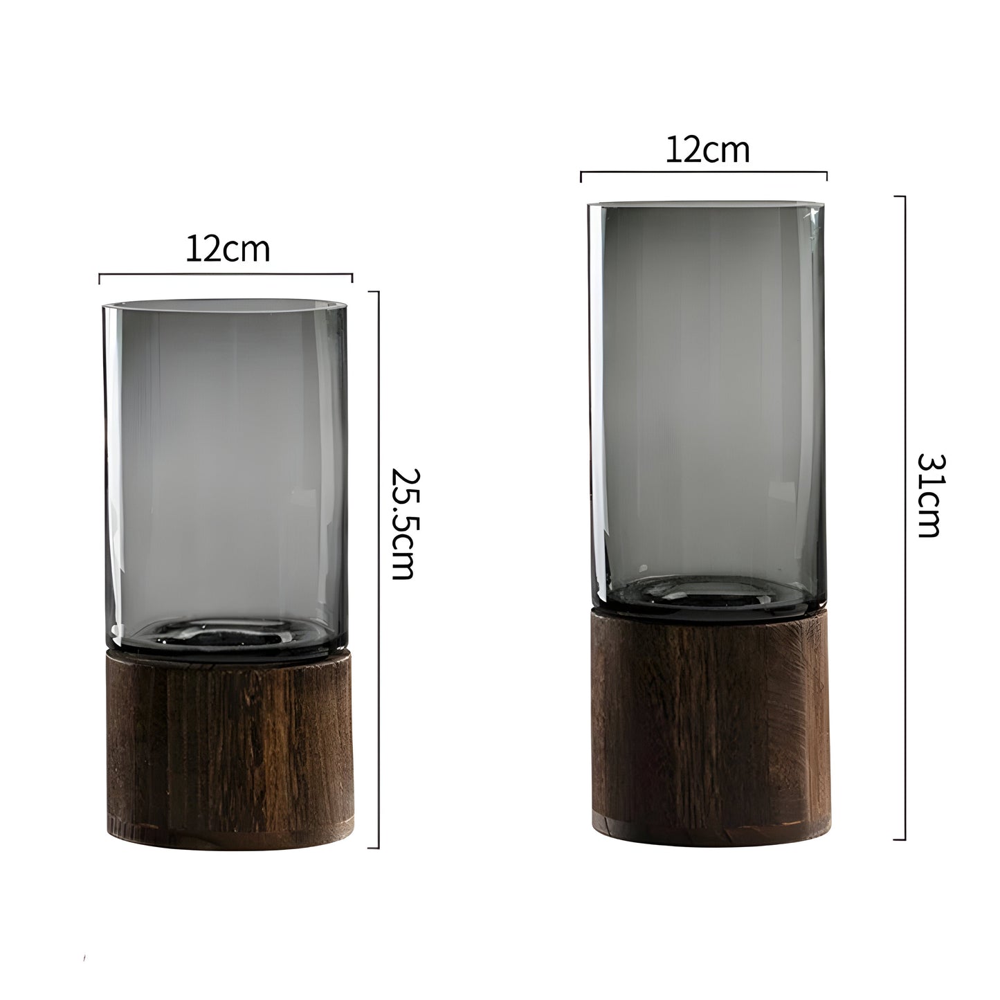 TranquilBrehnoom Vase – Europäische Hydroponik-Vase aus Holz und Glas