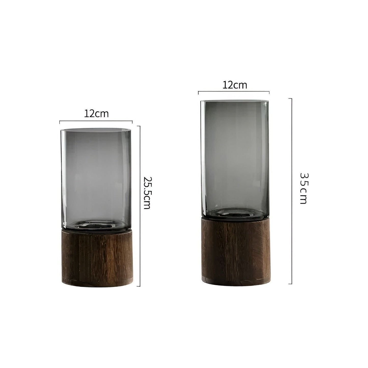 HydroGlass Vase – Europäische Vase aus Holz und transparentem Glas