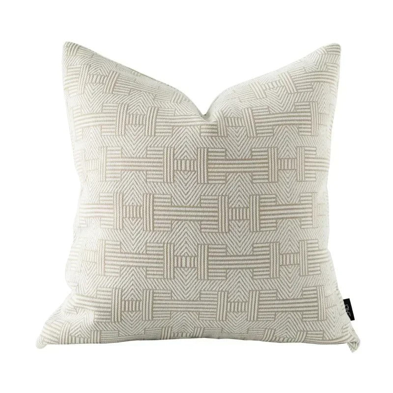 Brehn | VelvetGlow Kissenbezug - Beidseitiger geometrischer Kissenbezug aus luxuriösem Jacquard