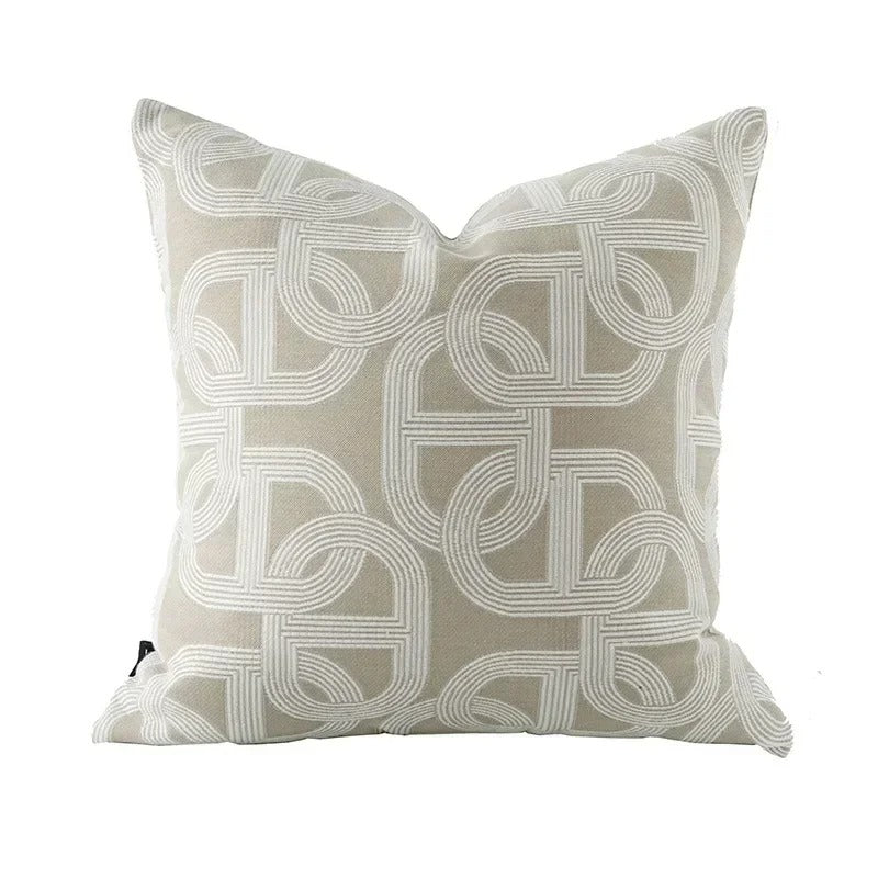 Brehn | VelvetGlow Kissenbezug - Beidseitiger geometrischer Kissenbezug aus luxuriösem Jacquard