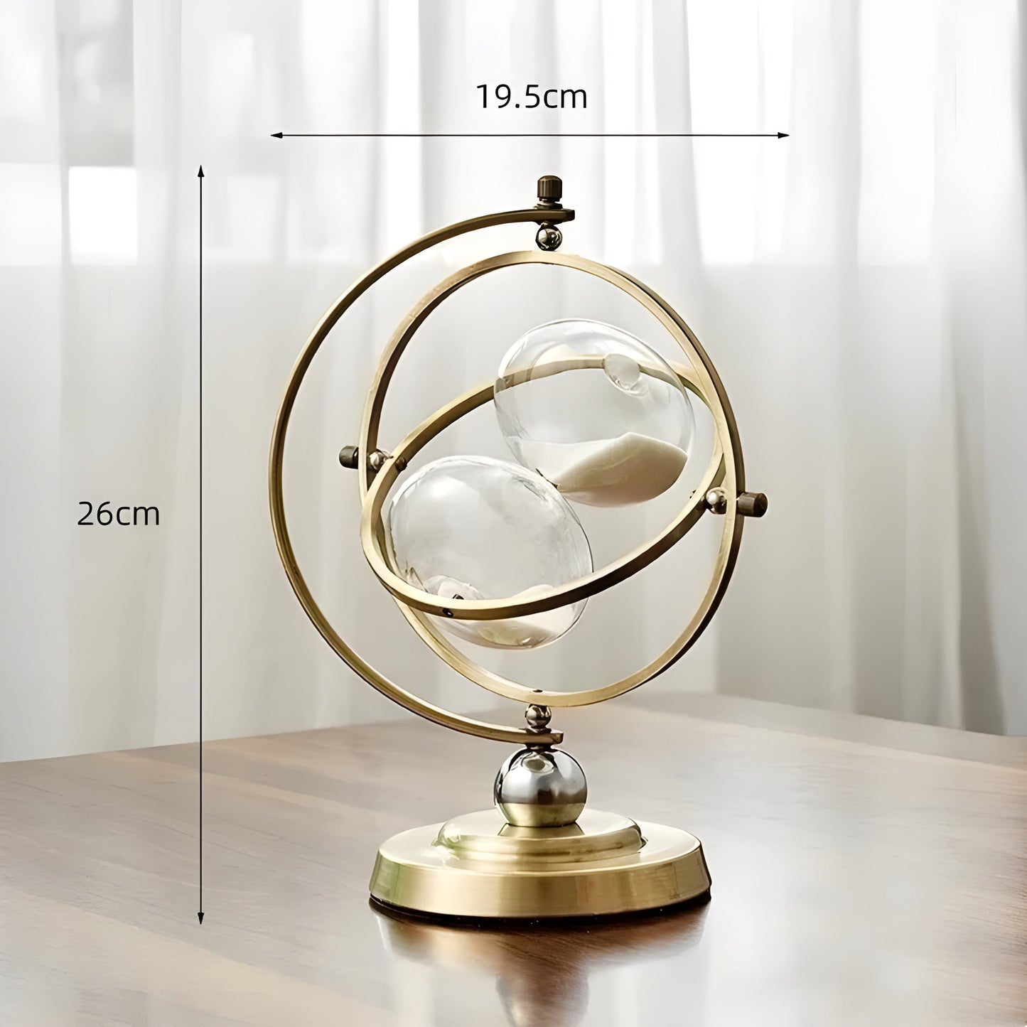 Sanduhr im Globusdesign – Vintage-Look, Antikstil für Wohnzimmer oder Büro | Brehn