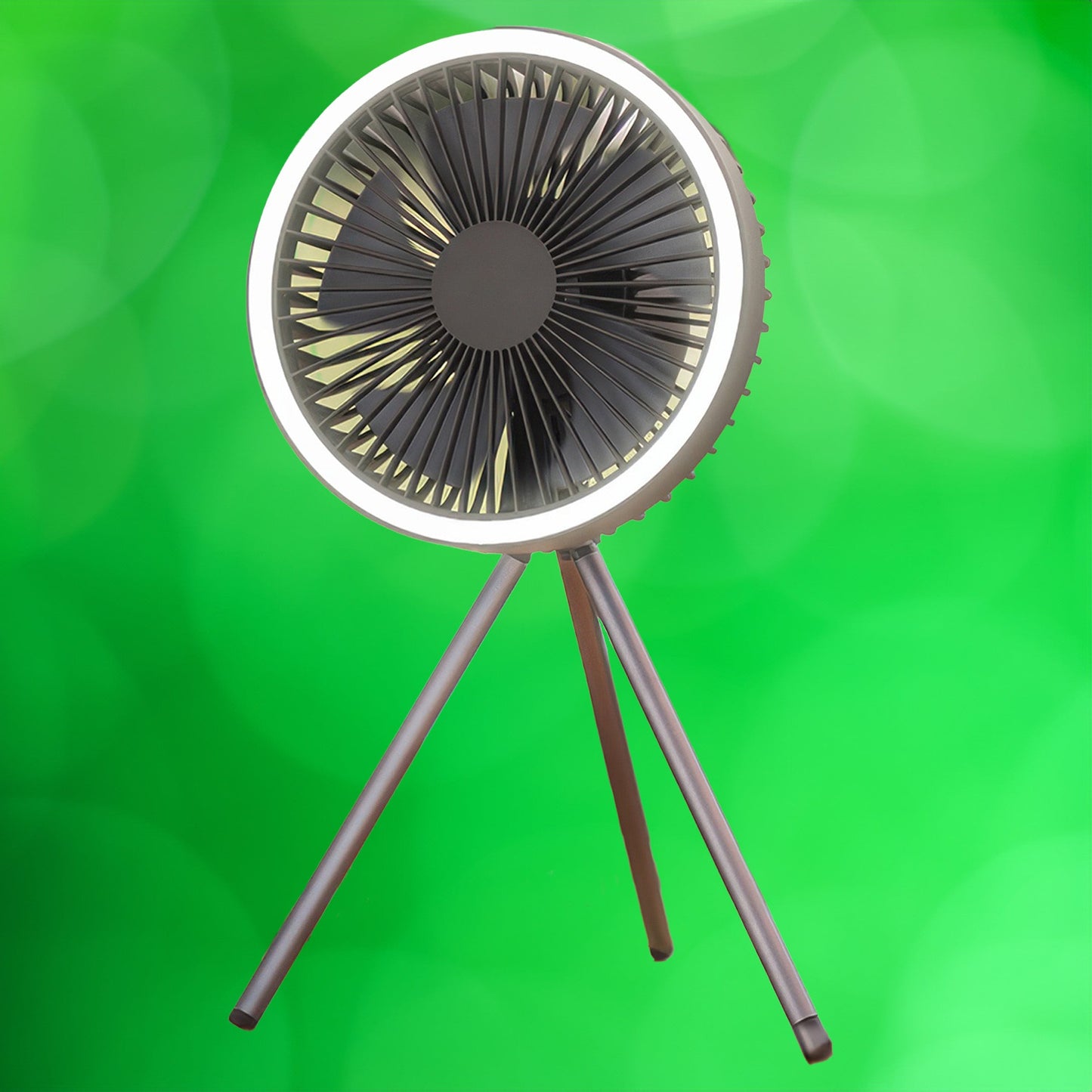 Tragbarer wiederaufladbarer Ventilator mit LED und integriertem Powerbank | Brehn