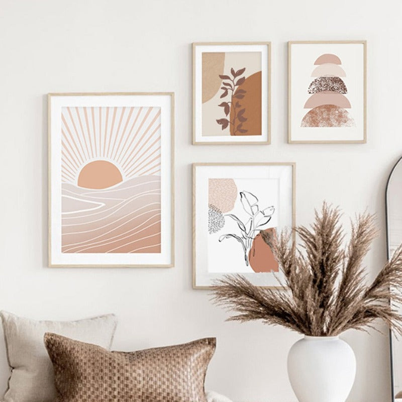 Modern Terracotta Boho Natur - Leinwand Wandkunst Druck