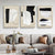 Abstrakte geometrische beige und schwarze Linien - Leinwand Wandkunst Druck