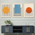Abstract Gelb Blau Geometrische Formen - Leinwand Wandkunst Druck