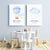 Islamische Ramadan Mond & Sterne Nursery - Leinwand Wandkunst Druck
