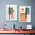 Moderner abstrakter Kunstdruck auf Leinwand in Beige, Pink und Blau mit geometrischen Formen
