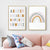 Niedliches Regenbogen-Babykinderzimmer Alphabet - Leinwand Wandkunstdruck