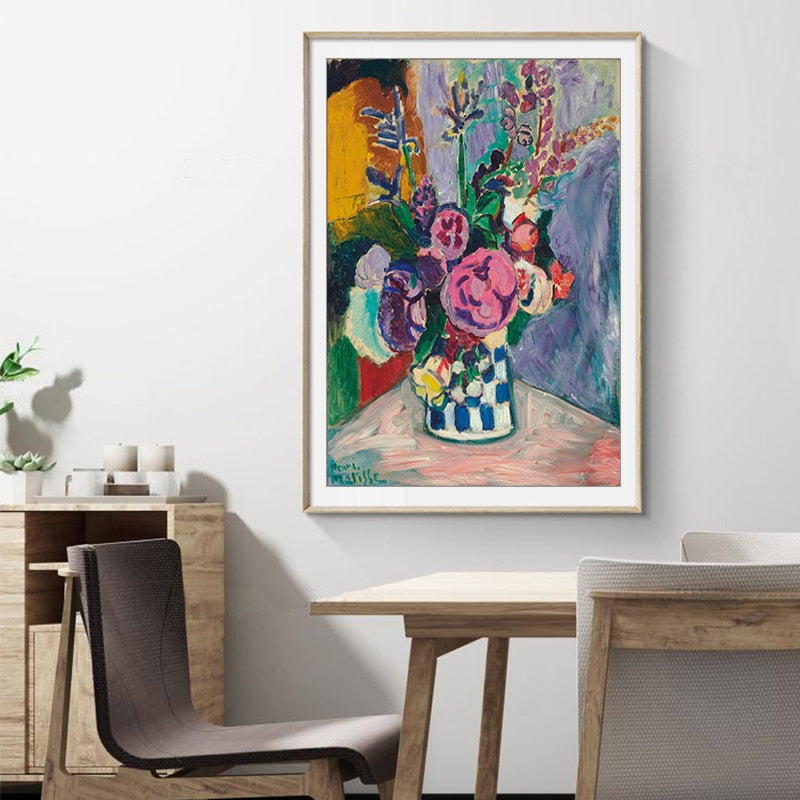 Vintage Matisse Pfingstrosenblume - Leinwandbild