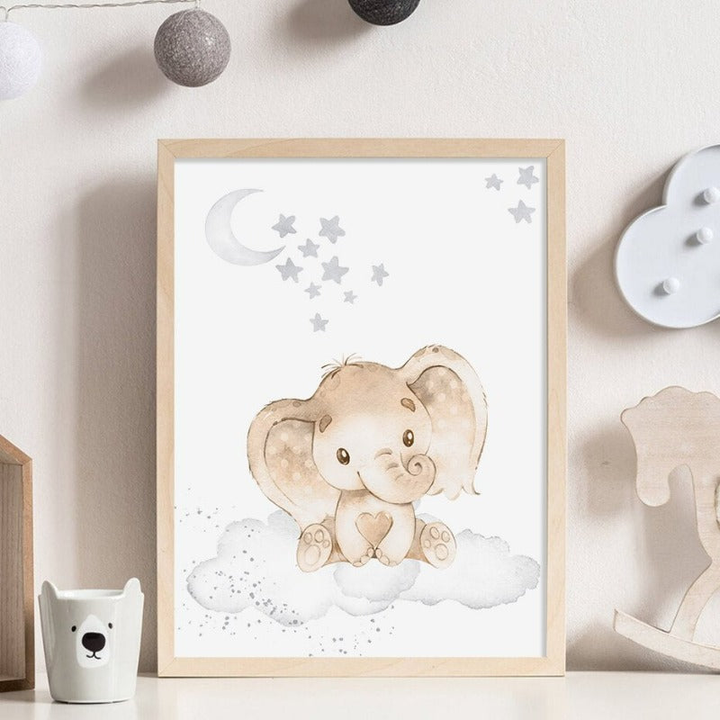 Süße Cartoon Afrikanische Tiere Kinderzimmer - Leinwand Wand Kunst Druck