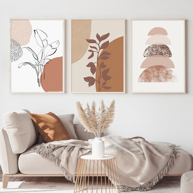 Modern Terracotta Boho Natur - Leinwand Wandkunst Druck