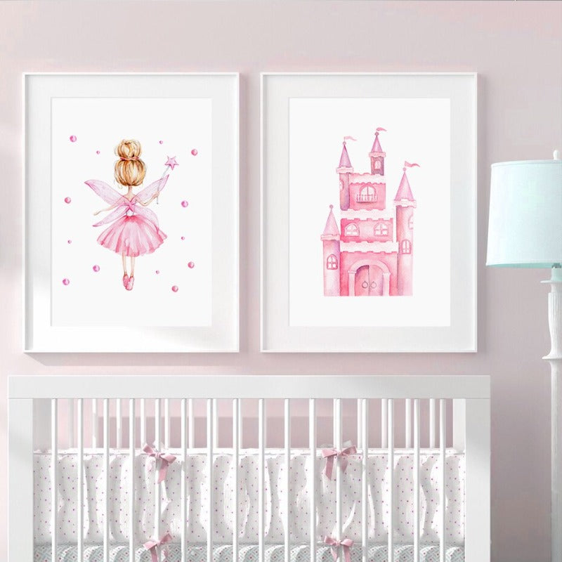 Prinzessinnenschloss in Rosa - Leinwandbild