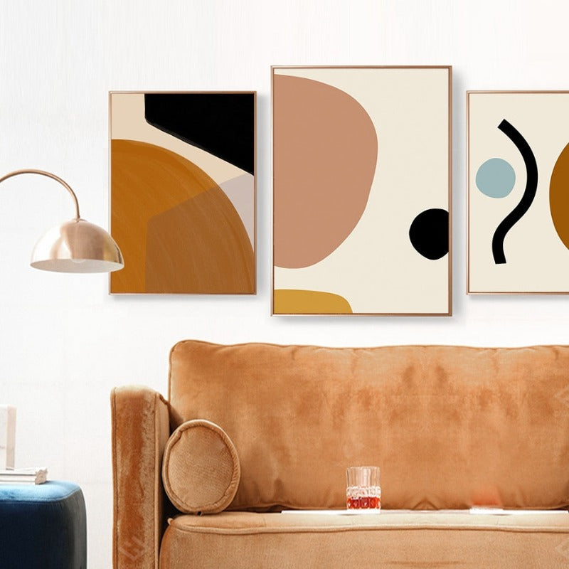 Boho Moderne Abstrakte Geometrische Grafische Textur - Leinwand Wandkunst Druck
