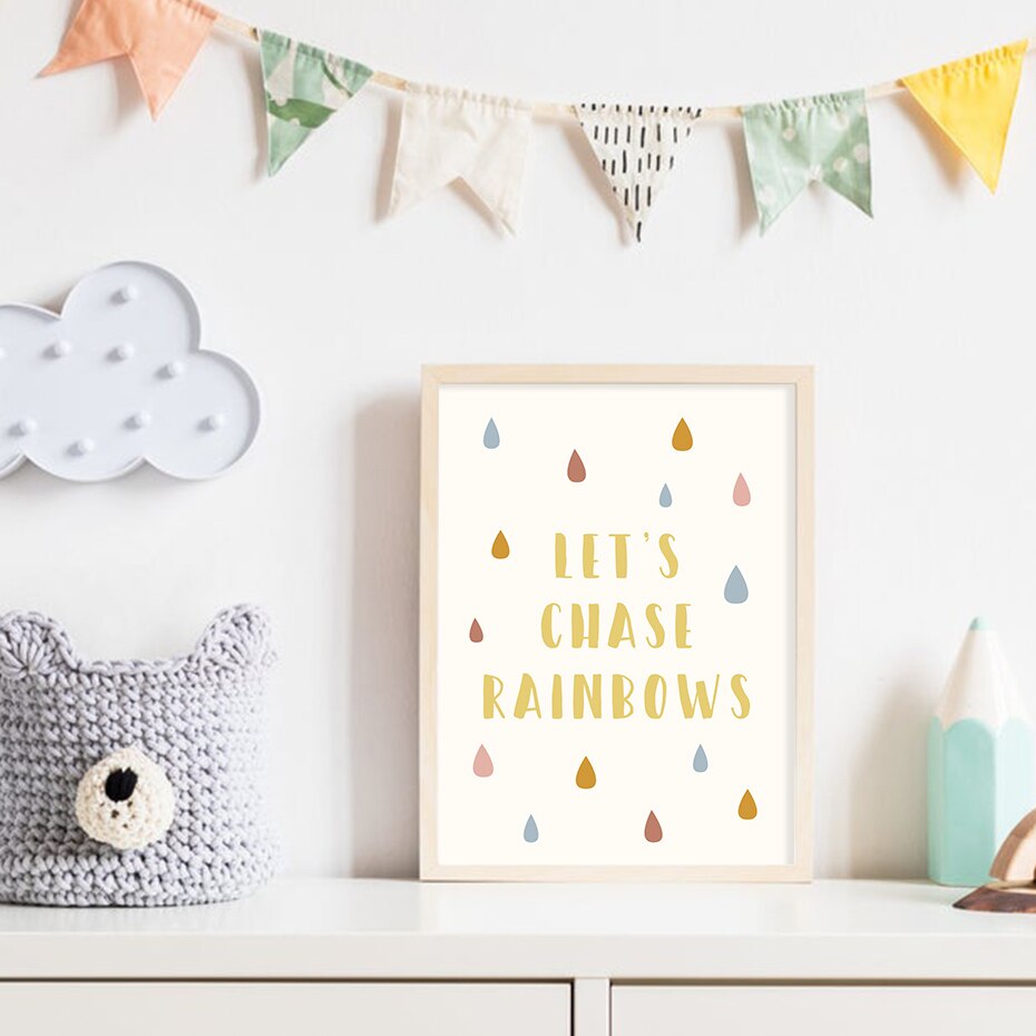 Let's Chase Rainbows Kids - Leinwand Wandkunst Druck