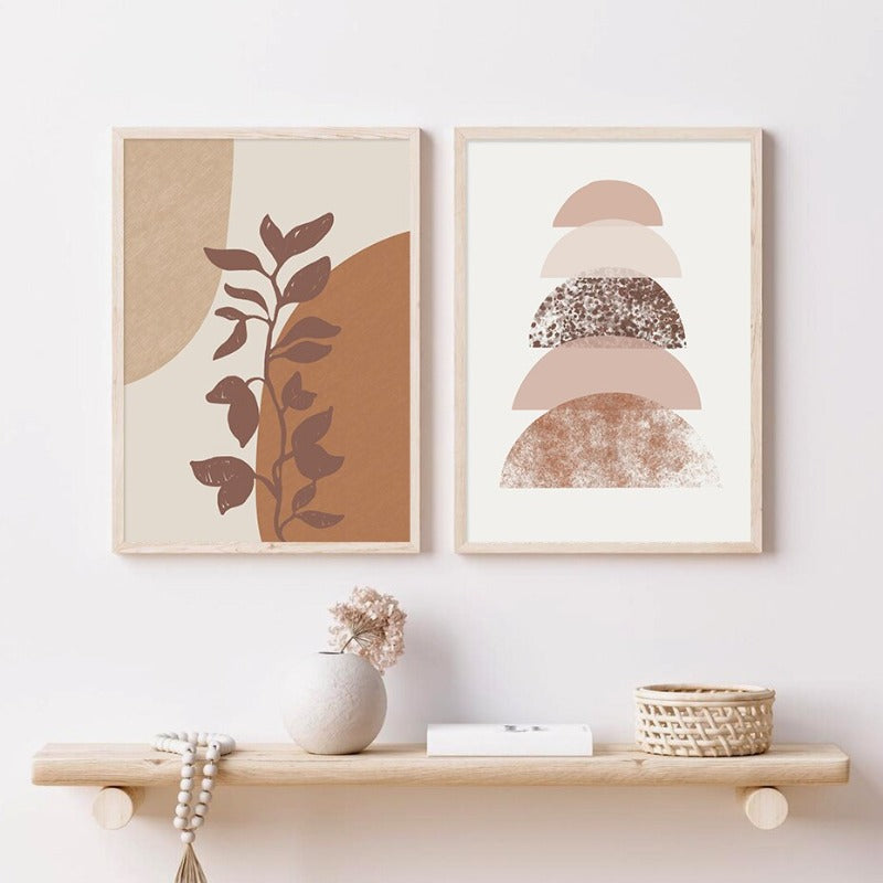 Modern Terracotta Boho Natur - Leinwand Wandkunst Druck