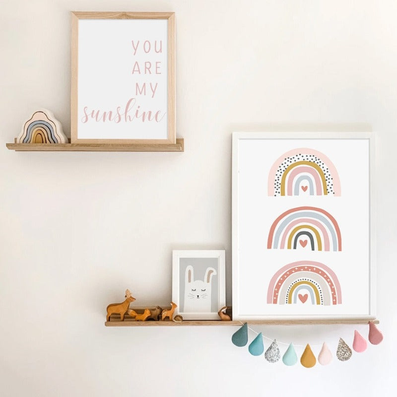 Du bist mein Sonnenschein – Regenbogen-Kinderzimmer – Leinwandbild