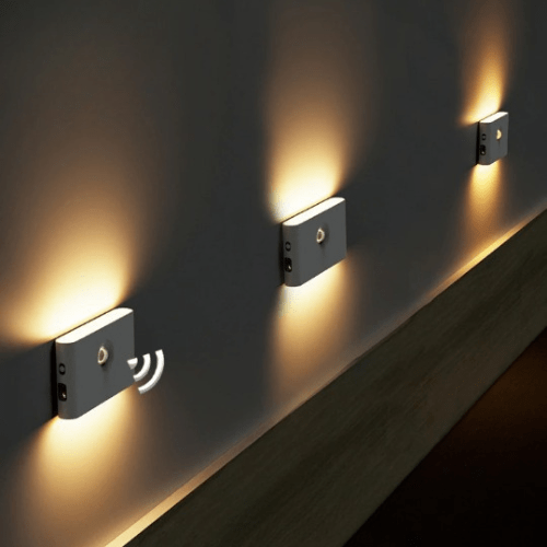 Kabellose LED-Nachtlichter mit Bewegungssensor | USB-Aufladung | Sanftes, warmes Licht